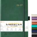 2026-2027 Planner - Academic Planner 2026-2027 Weekly Monthly Planner, July 2026 - June 2027, 5.7'' x 8.4'', Thick Paper, Leather Cover, Pen Holder, Back Pocket, Perfect Daily Organizer - Dark Green