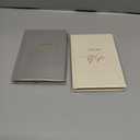 Hard Cover Vow Books (Set of 2) - For My Husband & For My Wife Grey & Cream Pocket Sized Foil Embossed Wedding Ceremony Vow Renewal Speech Notebook Planner, Gift for Bride & Groom Newly Engaged Couple