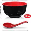 10 Pack Miso Soup Bowl Set with Spoons, 16 Oz Unbreakable Melamine Japanese Ramen Bowls, BPA-Free, Dishwasher Safe, for Udon, Pho, Salad, and Cereal