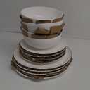 Dinnerware Set, 12 Piece Porcelain Dinnerware with Plates, Bowls and Dishes, Modern Dish Set for 4