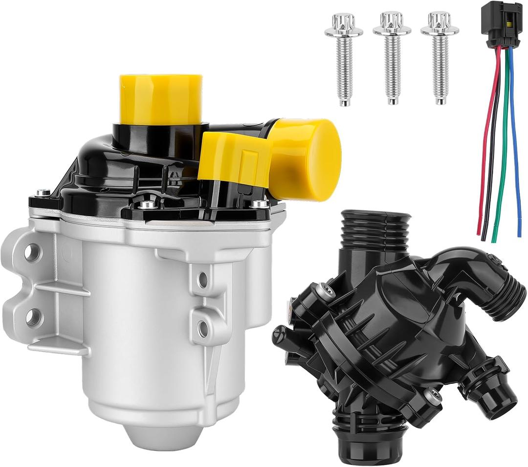 11517632426 Electric Water Pump & 11537601158 Thermostat Compatible with BMW 135i 135is 335i 335is 335i xDrive X1 X5 X6 3.0L L6 N55 Engine Replace#11517563659 11517588885 11519455978
