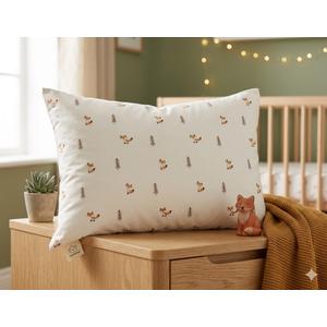 Toddler Pillow with Pillowcase - 13x18 My Little Dreamy Kids Travel Bed Pillows for Sleeping, Organic Cotton Small Pillowcase, Soft & Breathable, Machine Washable, Toddlers 2-5 years old (Fox Tales)