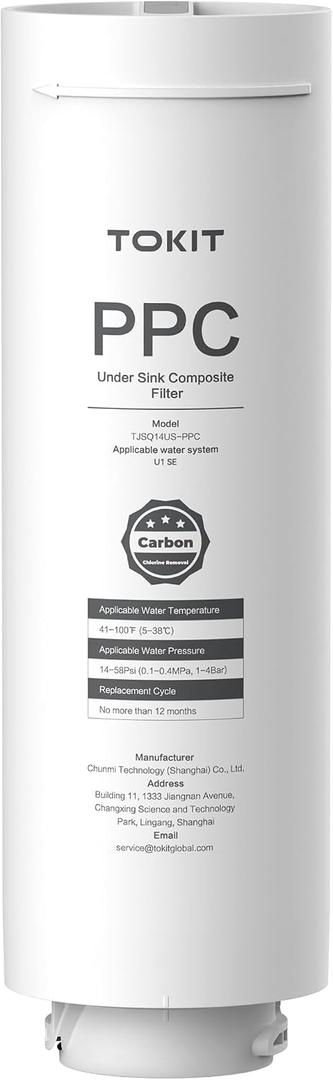 TOKIT PCC Replacement Filter for U1 SE, NSF/ANSI 58 Certified, Reduce TDS, Replacement for U1 SE Reverse Osmosis System Water Filter, 12-Month Lifetime
