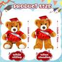 Foilswirl Graduation Bear 2026 with Gown Cap Tassel 14 Red Graduation Stuffed Animal Plush Bear Toy for Class of 2026 Prek Preschool Kindergarten High School College Graduate Gift