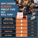 IEADEN Precut Kinesiology Tape for Knees, 10 Pcs - Knee Support & Stability, Knee Pain Relief Athletic Tape - Waterproof & Elastic, Breathable Hypoallergenic Latex-Free Tape, Black