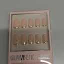 Glamnetic Press On Nails - Goal Digger | Glossy, Semi-Transparent Short Round Fake Nails, Salon Quality | 12 Sizes - 30 Nail Kit with Glue