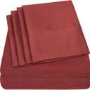Full Size Bed Sheets - 6 Piece 1500 Supreme Collection Fine Brushed Microfiber Deep Pocket Full Sheet Set Bedding - 2 Extra Pillow Cases, Great Value, Full, Burgundy