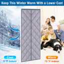 Magnetic Thermal Insulated Door Curtain,Automatic Closing Soundproof Temporary Door Cover,Hands Free Windproof Magnetic Screen Door,Keep Warm Winter&Cool Summer(32'' x 80'',Grey) (MML-001)