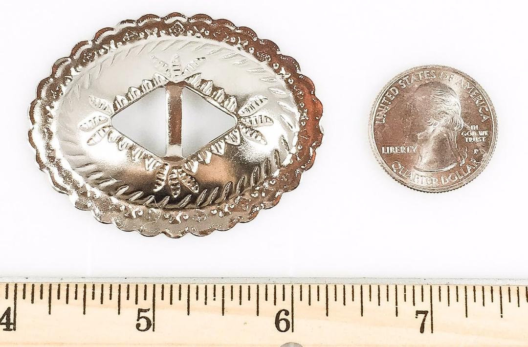 Conchos 2" x 1 1/2" Oval Classic Western Design Silver 12 Pieces #50771