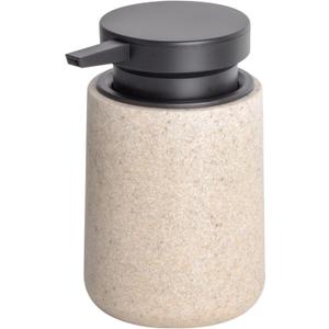 Liquid Soap Dispenser with Easy-to-Press Pump, 10 oz Refillable Hand Soap Dispenser with Extended Spout for Bathroom Kitchen Dish Lotion, Modern Stone Texture (Beige)