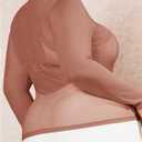 COZYEASE Women's Plus Size Sheer Mesh Tops Mock Neck Long Sleeve Tee Tops Trendy Slim Fit Clubwear (L)