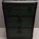 Adazzo Professional Rolling Makeup Train Case with Drawers, Makeup Case on Wheels, Nail Tech Rolling Cart Storage Organizer Trolley Make up Case for Travel Makeup/Nail Art/Hair Styling, Dark Green