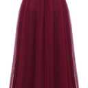BeryLove Sequin Dress for Woman Vintage A Line Wedding Formal Swing Mesh Dress Sleeveless Cocktail Maxi Gowns (Red, XXL)