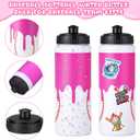 Baseball Drip Ice Cream Water Bottle with Stickers, Youth Baseball School Sports Water Bottles for Party Favor, Reusable Cups with DIY Sticker Pack for Team Gifts, Birthday Party