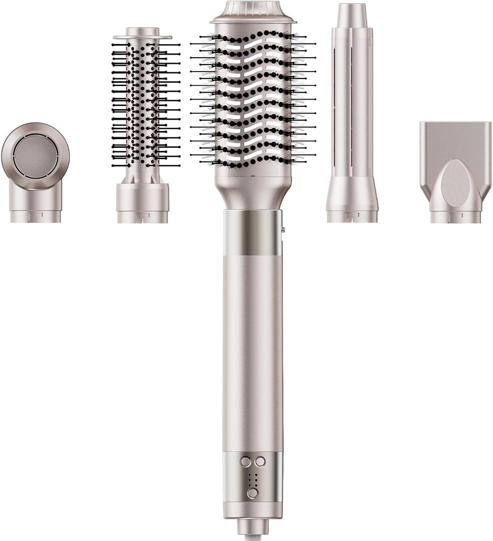 [500 Million Negative lons] Hair Dryer Brush 6 in 1, 140,000 RPM One Step Professional Hot Air Brush Set for Fast Drying, Curling Drying, Straightening Combing, Best for Straight and Wavy Hair