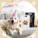 Gersoniel 50 Pcs Paw Dog Treat Bags Gift Bags with Window Resealable Stand up Plastic Zipper Pouches for Canine Delights or Dog Party Supplies, 5.5 x 8.6 inches (Black and White)