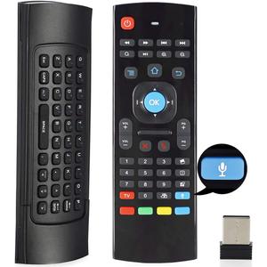 MX3 Voice Air Mouse Mini Keyboard Wireless Remote, 2.4G Multifunctional Fly Mouse with Motion Sensing Game Handle for 3-Gsensor HTPC Mini PC Xbox 360 and Android Smart TV Box 3-Gyro