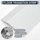 2 Pcs Aluminum Floor Transition Strip Thickness About 1.8 mm 36 Inch Threshold Ramps for Doorway Door Threshold Reducer Doorway Edge Trim Suitable for Threshold Height Less Than 1.6 Inches (Silver)