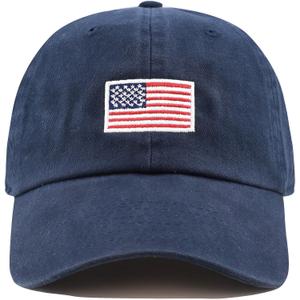 USA Flag & Embroidery Premium 100% Cotton Low Profile Adjustable Baseball Dad Cap