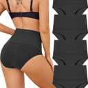 UNDER THE SEA Tummy Control Underwear for Women High Waisted Briefs Seamless Full Coverage Ladies Panties 4 Pack S-XXXL