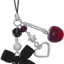 Phone Charms Strap Cute Cherry CellPhone Straps Aesthetic Pink Red Black BlueCherry Phone Chain for Camera Keychain Bag Pendant Decor Gift