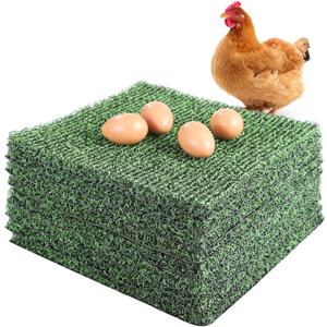 8 Pcs Chicken Nesting Pads, Washable Nesting Box Liners for Chicken Coop, Reusable Plastic Nest Box Pads with 4 Pcs Fake Wooden Eggs, Chicken Laying Mats, 12120.8 inch