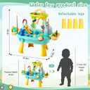 2027 Upgraded Toddlers 1-3 Water Table with Electric Pump, Kids Water Table with Faucet Play Food Accessories Fishing Toy, Kitchen Play Sink Toys for Girl Boy Age 4-8 (Blue)