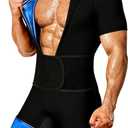 Sauna Suit for Men Sweat Jumpsuit Full Body Heat Trapping Slimming Shirt for Working out (XL)