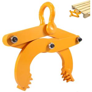 Pallet Puller Clamp 1T/2204LBS Pallet Jack Puller Steel Single Scissor Hook Puller, 5 Inch Jaw Opening Pallet Grabber Heavy Duty Forklift Material Handling Stump Puller Pulling Hoisting Wood-Yellow