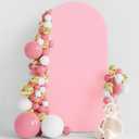 Wokceer 6.6FT Wedding Arch Cover Spandex Fitted Wedding Arch Stand Covers Round Top Chiara Arch Backdrop Cover for Birthday Party Ceremony Banquet Decoration Pink