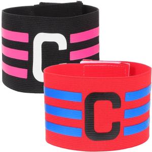 Colorful Soccer Captain Armband for Adults Durable Nylon Football Arm Bands Comfortable Fit for Team Sports Black Red