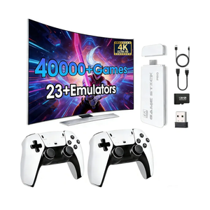 2026New Wireless Retro Game Console, 40000+Games and 23 Emulators, Plug and Play 4K HD HDMI TV Game Stick, with Dual 2.4G Wireless Controllers (128G) White