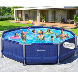 2026 Above Ground Pool,10ft x 30in Frame Deep Swimming Pool,Round Family Pool,Large Above Ground Pool Easy Set,1200 Gallon Pool,Outdoor Backyard Pool for Kids,Adults-Blue,Pump Not Included
