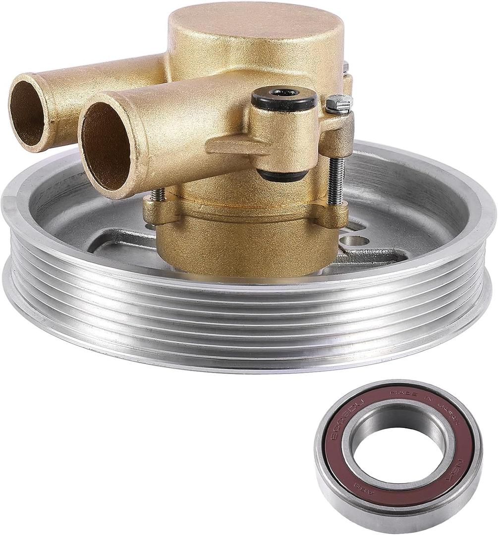 21212799 (NSK Bearing) Raw Sea Water Pump For Volvo Penta 4.3L 5.0L 5.7L V8 V6 GXI GL Replace 3812519 Crankshaft Mounted Sea Water Pump