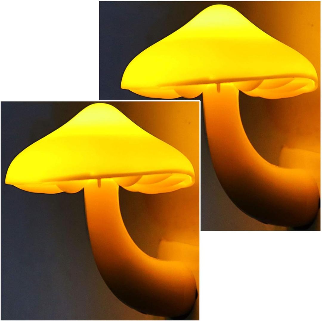 AUSAYE 2Pack Mushroom Night Light Plug in Lamp, Led Lights for Adults Kids Baby Children NightLight Wall Decor Lamp Bedroom Bathroom, Toilet, Stairs, Kitchen, Hallway
