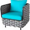 Outdoor Chair Cushions for Patio Furniture,24x24x5 Replacement Couch Cushion Set for Wicker Glider Rocking Chairs Loveseat Sectional Sofa,Thick Out Door Chair Pad Weather Fade Resistant,Teal Blue
