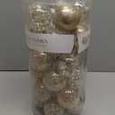 Sea Team 60mm/2.36" Shatterproof Clear Plastic Christmas Tree Ball Ornaments Set, Decorative Hanging Transparent Xmas Baubles with Stuffed Delicate Decorations (30 Counts , Champagne)