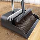 Broom with Dustpan Combo Set, Broom and Dustpan Set with 51.6" Long Handle & Two Broom Heads, Brooms with Dust Pan Teeth for Pet Hair, Indoor&Outdoor Sweeping, Home, Kitchen, Office