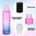 Acrux7 50 PCS 10ml Roller Bottles for Essential Oils, Gradient Color Glass Roll on Perfume Bottle Refillable Empty Perfume Roller Bottles with Stainless Steel Ball for Travel, Essential Oils