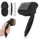 Self Cleaning Shedding Brush - 5-in-1 Professional Pet Grooming Kit Skin Friendly Grooming Tool for Dogs, Cats, and Puppies, Deshedding and Hair Removal for Long and Short Haired Pets, Black