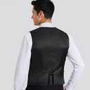 HISDERN Mens Suit Vest Waistcoat with 3 Pockets Slim Fit for Business Formal Wedding Prom and Casual Tuxedo Wear