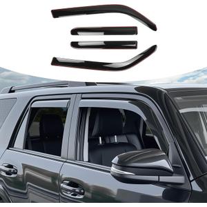 Window Visors Rain Guards for 2025 2026 Toyota 4Runner, Durable Side Window Vent Deflectors Wind Shades for 4 Runner Accessories Black 4 Pcs(Upgrade in-Channel)