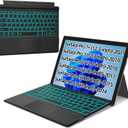 XIWMIX Keyboard for Microsoft Surface Pro 7/ Pro 7 Plus/Pro 6/ Pro 5/ Pro 4 12.3"/Pro 3, Portable Bluetooth 5.2 Wireless,Multi-Gesture Touchpad 7-Color Backlit Type Cover for Surface Pro 7/7+/6/5/4/3