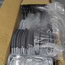 Pack of 50 Coat Hangers, Space-Saving Plastic Clothes Hangers, Non-Slip, 0.2 Inches Slim, 360 Swivel Silver Hook for Shirts, Pants & Wet/Dry Garments, Light and Dark Gray