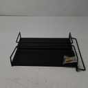 SHARIO Black Wood Floating Shelves - Set of 2, Wall Mounted Hanging Shelves with Black Towel Rack, Decorative Storage Shelves for Bathroom, Kitchen, Living Room & Bedroom