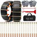 Datanly Adjustable Snow Chains for Tire Width 215-285 mm, SUV/Truck/Pickup Compatible, Easy to Install, Thickened Non-Skid Vehicle Chains