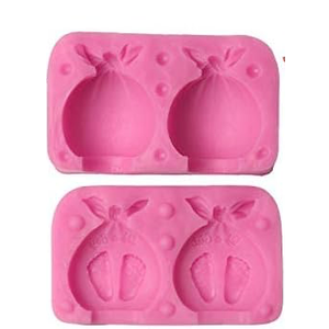 Baby Shower Silicone Candle Mold,3D Baby Foot Silicone Soap Mold Fondant Cake Decorating Candy Chocolate Mould (Boy&Girl)