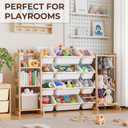 Toy Storage Organizer with Bookshelf and Stuffed Animal Storage - Kids Playroom Organization with Shelves and 12 Toy Bins - Toddler Living Room Toy Box for Lego - Nursery Bedroom Decor Essentials
