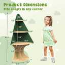 Bookshelf for Kids, Children Tree-Bookshelf, Space-Saving Montessori Toddler Corner Bookcase for Nursery, Kindergarten, Kids Rooms, Green Tree