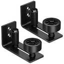 SKYSEN 2 Pack Barn Door Floor Guide Wall Mount Stay Roller,8 Setup Options, Flush Bottom,Black Powder Coated,Felt Strip, Countersunk Holes for Barn Door(706-2 Pack)
